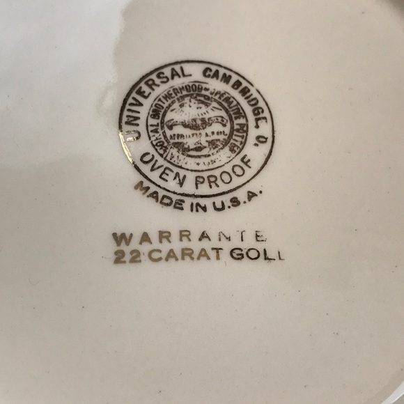 Universal Cambridge Pottery Windmill Platter Pie Plate  Dutch Scene 22 Karat - Picture 4 of 16